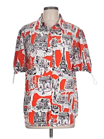 Karl Lagerfeld Paris Short Sleeve Blouse (view 1)