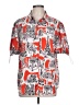 Karl Lagerfeld Paris 100% Polyester Print Red Short Sleeve Blouse Size L - photo 1