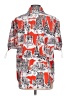 Karl Lagerfeld Paris 100% Polyester Print Red Short Sleeve Blouse Size L - photo 2
