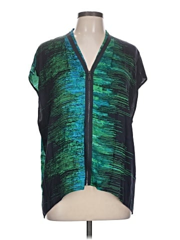 Elie Tahari Short Sleeve Silk Top (view 1)