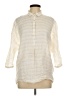 Massimo Dutti Ivory 3/4 Sleeve Button-Down Shirt Size L - photo 1