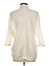 Massimo Dutti Ivory 3/4 Sleeve Button-Down Shirt Size L - photo 2