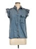 Pilcro 100% Cotton Blue Sleeveless Button-Down Shirt Size L - photo 1
