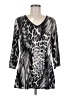 Susan Graver Silver 3/4 Sleeve Blouse Size M - photo 1