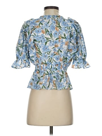 Aqua Short Sleeve Blouse (view 2)