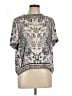 Hale Bob Paisley Silver Ivory Short Sleeve Blouse Size L - photo 1