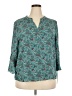 41Hawthorn 100% Polyester Teal 3/4 Sleeve Blouse Size XXL - photo 1