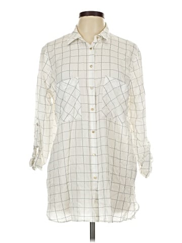Zara Basic 3/4 Sleeve Button-Down Shirt (view 1)