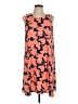 Halogen 100% Polyester Print Orange Casual Dress Size L - photo 1