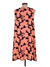 Halogen 100% Polyester Print Orange Casual Dress Size L - photo 2