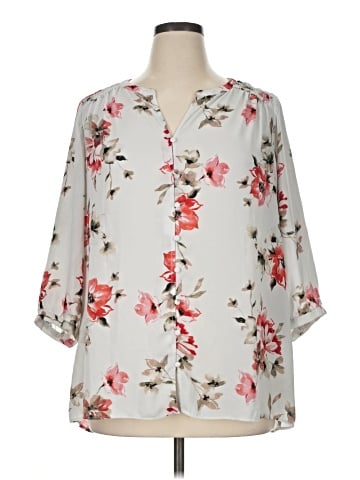 Rose + Olive 3/4 Sleeve Blouse (view 1)