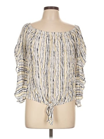 Cotton Bleu 3/4 Sleeve Blouse (view 1)