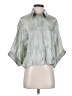 Glam 100% Polyester Metallic Silver 3/4 Sleeve Blouse Size S - photo 1