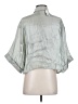 Glam 100% Polyester Metallic Silver 3/4 Sleeve Blouse Size S - photo 2
