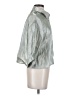 Glam 100% Polyester Metallic Silver 3/4 Sleeve Blouse Size S - photo 4
