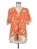 Cynthia Steffe Orange Short Sleeve Blouse Size M - photo 1
