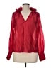 Boston Proper 100% Polyester Red Long Sleeve Blouse Size M - photo 1