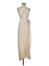 Mable Checkered-gingham Tan Cocktail Dress Size S - photo 1