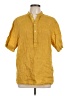 Paul Stuart 100% Linen Yellow Short Sleeve Button-Down Shirt Size L (estimated) - photo 1