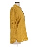 Paul Stuart 100% Linen Yellow Short Sleeve Button-Down Shirt Size L (estimated) - photo 4