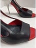 Givenchy 100% Leather Color Block Red Black Sandals Size EU 37 - photo 4