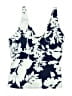 Lands' End Floral Blue One Piece Swimsuit Size 10 - 12 - photo 1