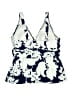 Lands' End Floral Blue One Piece Swimsuit Size 10 - 12 - photo 2