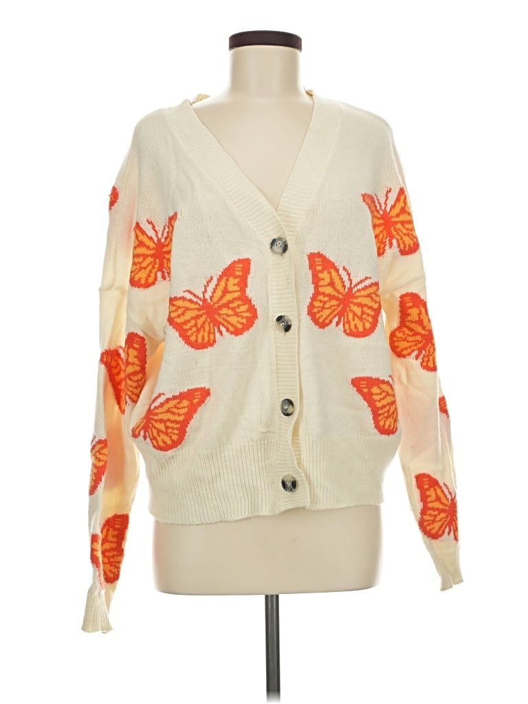 Pre-owned Runway Cardigan Sweater In Ivory
