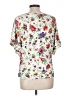 Cynthia Steffe Floral White Short Sleeve Blouse Size L - photo 2