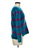 Maison Jules 100% Polyester Stripes Teal Pullover Sweater Size M - photo 4