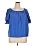 Ann Taylor Blue Short Sleeve Blouse Size XL - photo 1