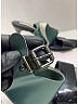 Acne Studios 100% Leather Color Block Green Black Sandals Size EU 39 - photo 5