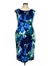 Connected Apparel Print Blue Cocktail Dress Size 16 - photo 1
