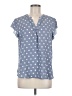 41Hawthorn 100% Recycled Polyester Polka Dots Blue Short Sleeve Blouse Size M - photo 1