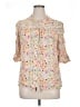 Democracy 100% Rayon Floral Ivory 3/4 Sleeve Blouse Size XL - photo 1