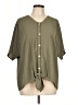 Como Vintage 100% Polyester Green Short Sleeve Blouse Size L - photo 1