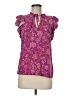 1.State Purple Short Sleeve Blouse Size M - photo 1