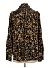 Halogen 100% Polyester Animal Print Brown Long Sleeve Blouse Size L - photo 2