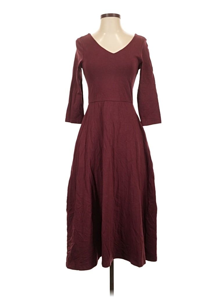 Pre-owned Pact Casual Dress In Burgundy