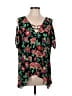 Thalia Sodi 100% Polyester Black Short Sleeve Blouse Size L - photo 1