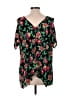 Thalia Sodi 100% Polyester Black Short Sleeve Blouse Size L - photo 2