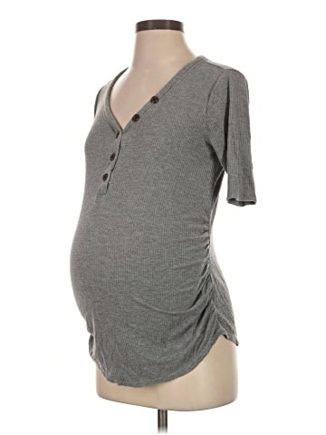 Isabel Maternity Short Sleeve Henley (view 1)