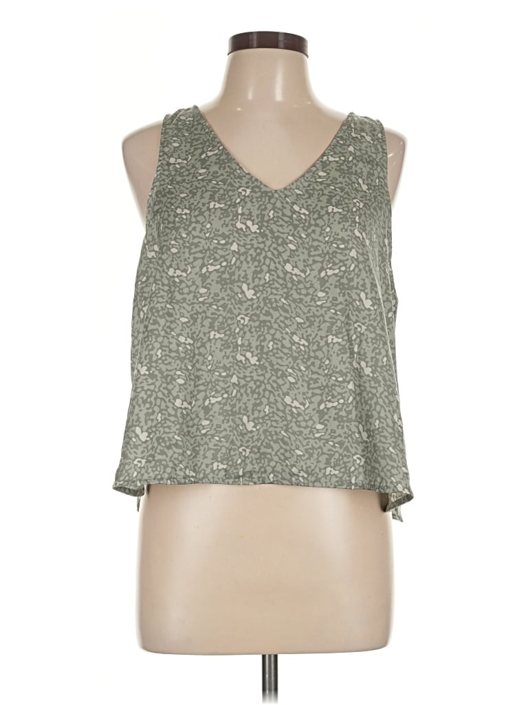 Pre-owned Upwest Sleeveless Top Green V-neck Tops