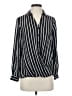 Cato 100% Polyester Stripes Black Long Sleeve Blouse Size XS - photo 1