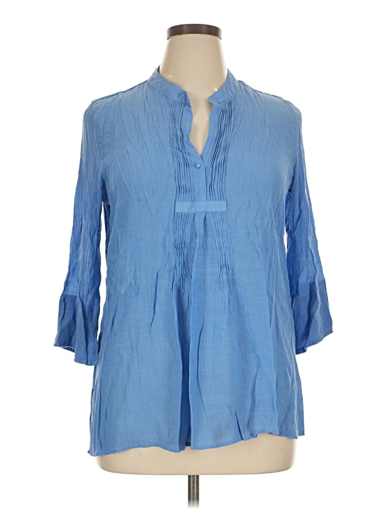 Pre-owned Counterparts 3/4 Sleeve Blouse In Blue