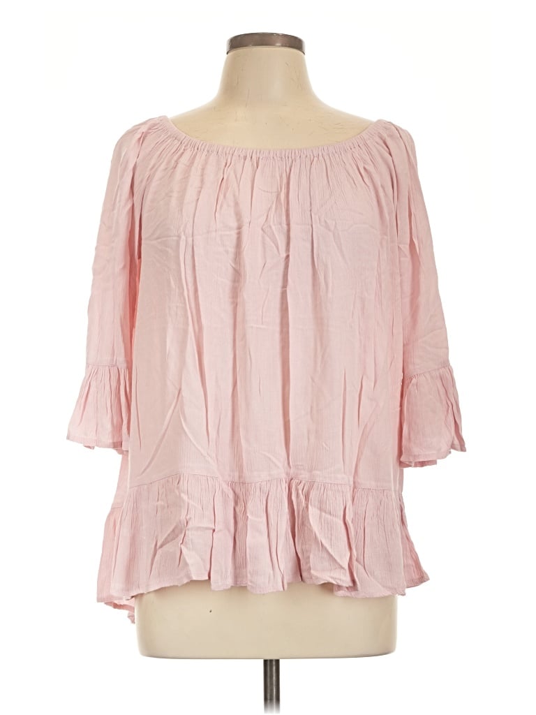Pre-owned Beachlunchlounge 3/4 Sleeve T-shirt In Pink