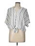 Sim & Sam 100% Rayon Ivory Short Sleeve Blouse Size L - photo 1