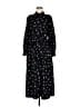 Ann Taylor 100% Polyester Print Black Casual Dress Size 8 - photo 1
