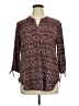 Cato Animal Print Burgundy 3/4 Sleeve Blouse Size XL - photo 1