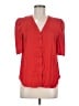 1.State 100% Polyester Red Short Sleeve Blouse Size M - photo 1